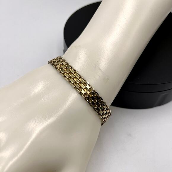 HCT Jewelry - HCT Signed Italy Gold‎ Sterling Silver Woven Braid Chain Bracelet 925 Vermeil